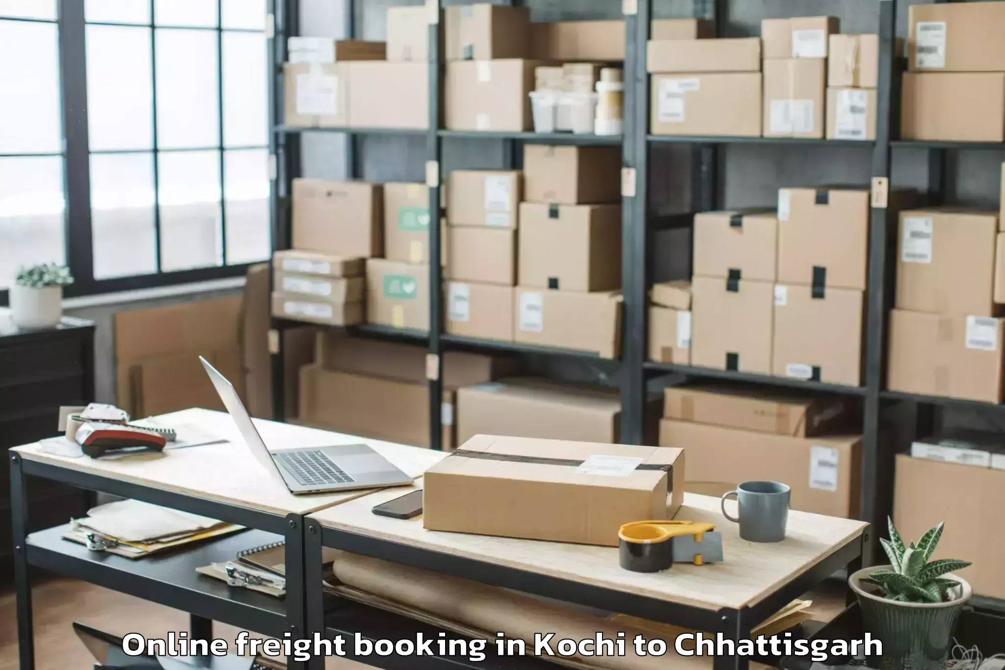 Hassle-Free Kochi to Berla Online Freight Booking